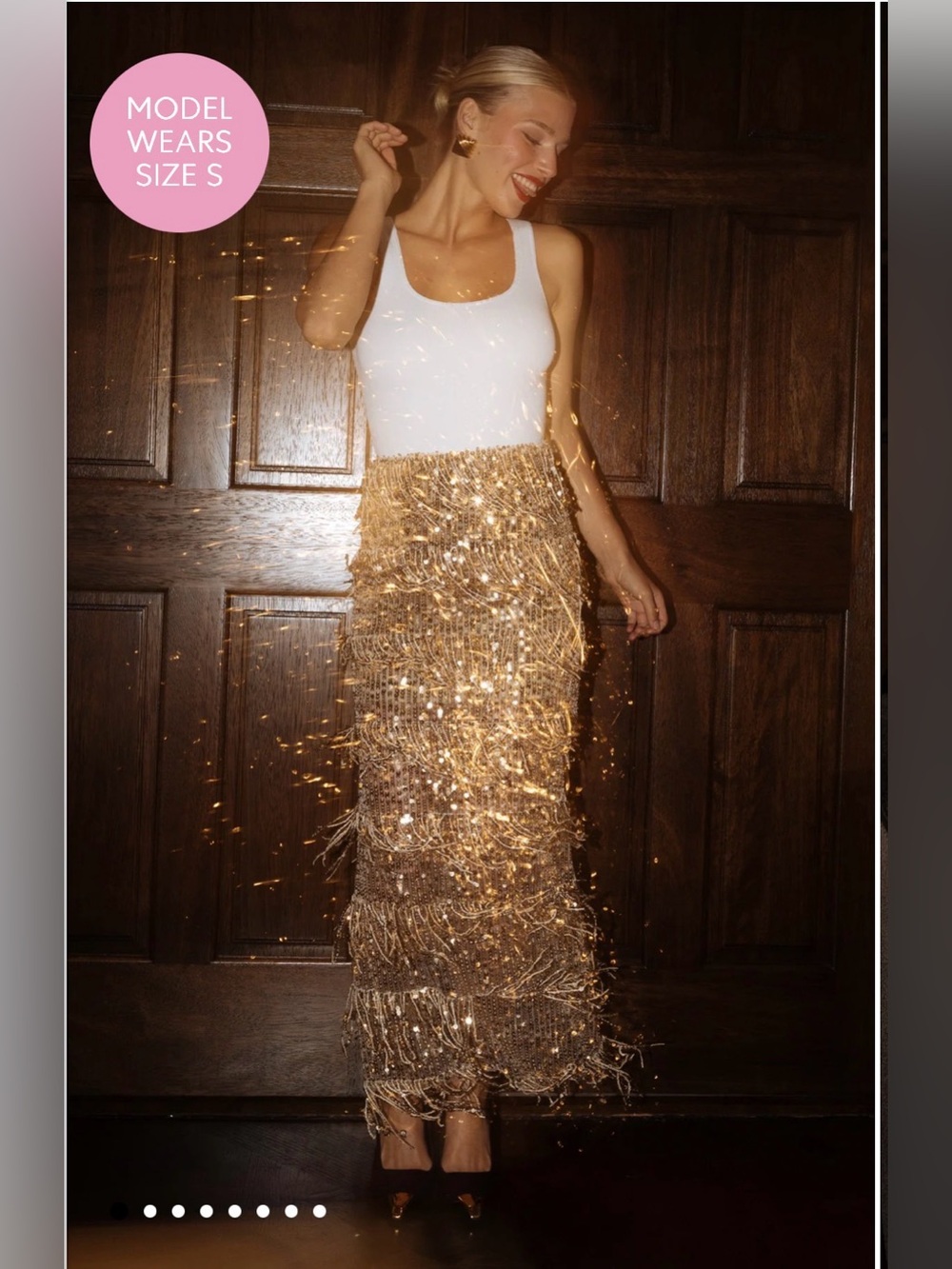 Show Me Your MuMu - Sadie Gold Fringe Maxi Skirt - XS